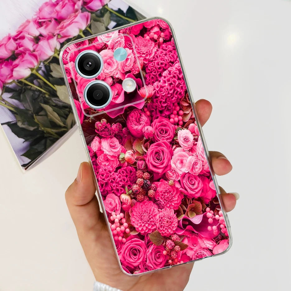 For Xiaomi Redmi Note 13 4G Case Cute Cat Butterfly Cover Soft Silicone Phone Case For Redmi Note 13 Pro Plus Note13 Full Bumper