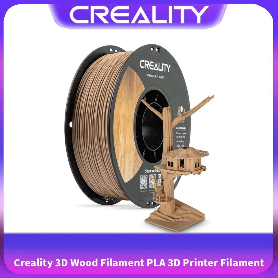 Creality 3D Wood Filament PLA 3D Printer Filament 1.75 mm Smooth Silk Texture Toughness 1kg(2.2lbs)/ for All FDM Printers (Wood)