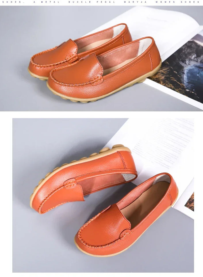Women Flats Ballet Shoes Woman Cut Out Leather Breathable Moccasins Women Boat Shoes Ballerina Ladies Casual Shoes