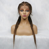 KIMA New Arrival 26 Inches Braided Wigs Synthetic Lace Front Hair Wig With Baby Hair for Black Women