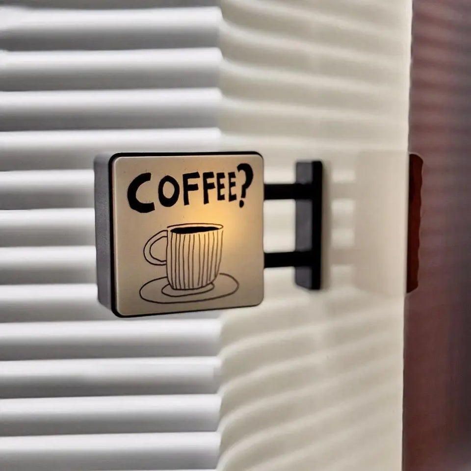 Coffee Corner Creative Atmosphere Light Sign Creative Magnetic Fridge Stickers Convenience Store Coffee Shop Glowing Decoration