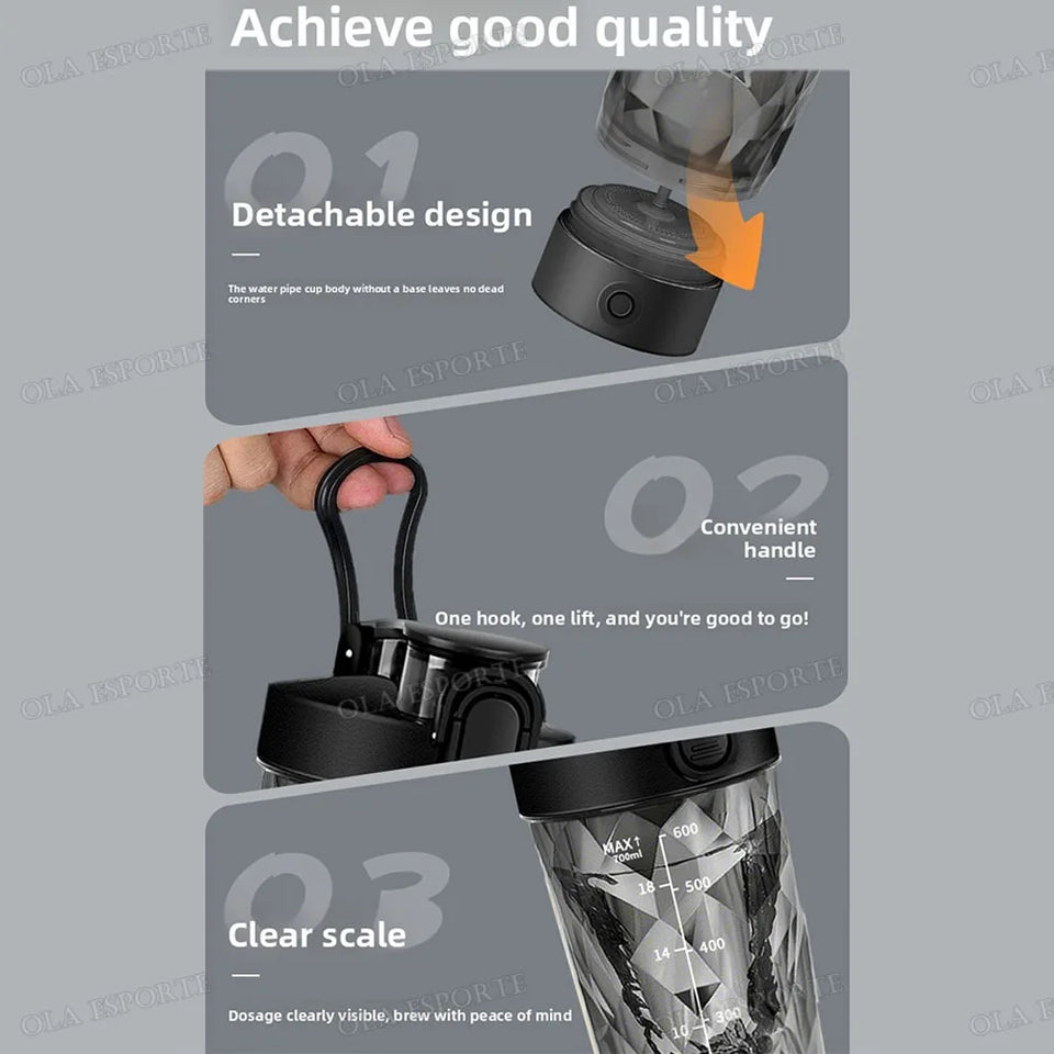 2026 Portable Electric Blender USB Rechargeable Shaker Cup High Powerful Sport Mixing Cup For Milkshake Coffee Outdoor Fitness