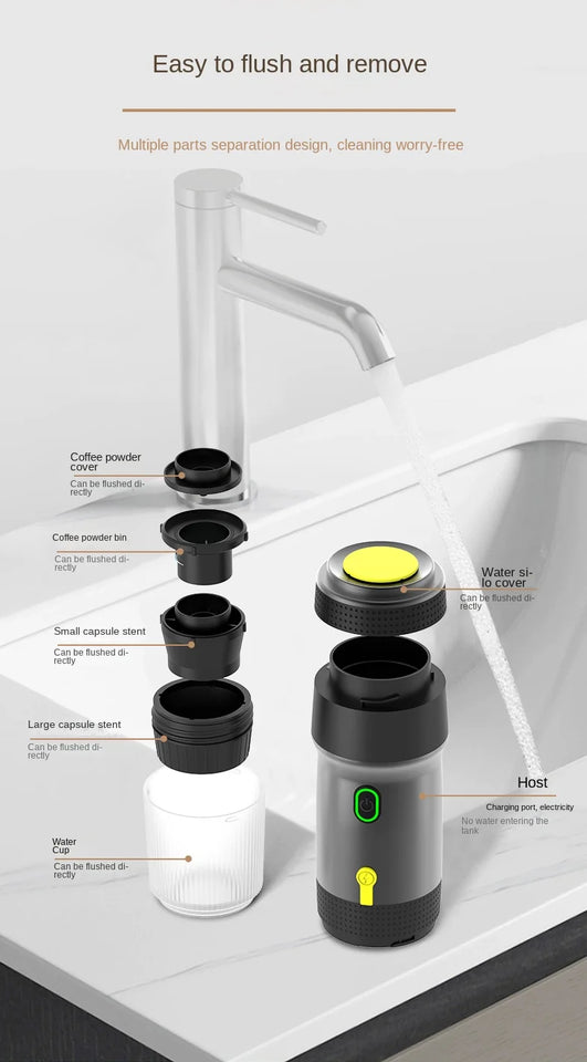 Portable Fully Automatic Espresso Capsule Coffee Machine For Large and Small Capsules Of Coffee Powder Electric Coffee Machine