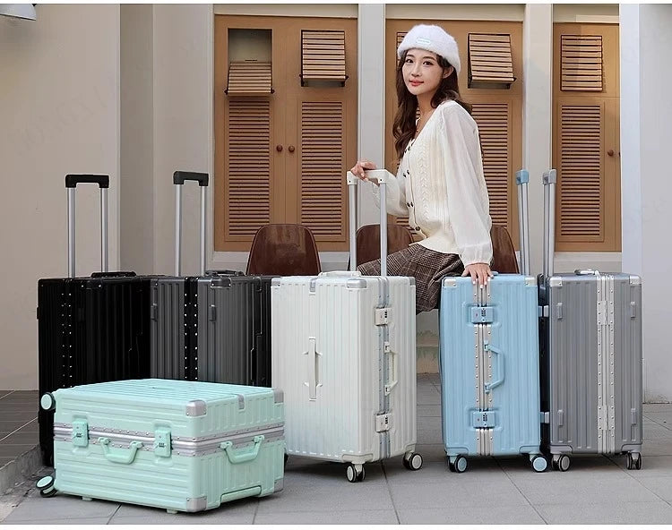 Large Capacity Suitcase 28" 32" Thickened Luggage USB Phone Stand Aluminum Frame Password Trolley Case Travel Wheeled Suitcases