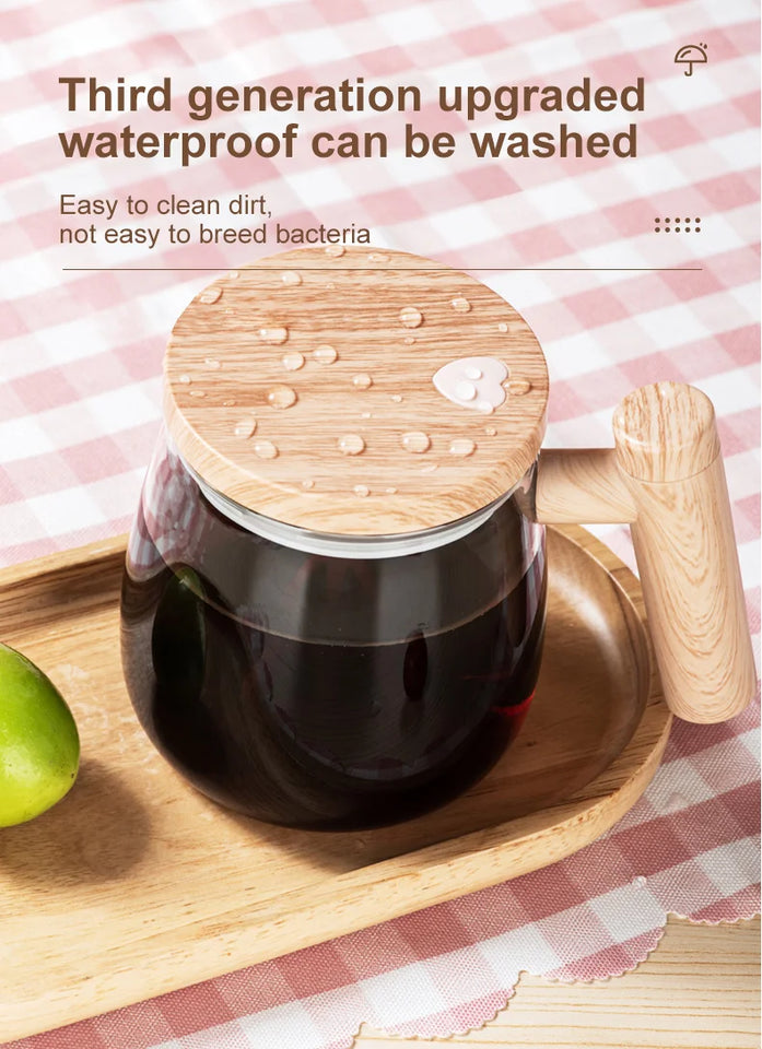 400ML Electric Blender Mixer Pot Portable Self Stirring Glass Coffee Cup Mugs Kitchen Tools for Milk Latte Coffee Drinks Mixing