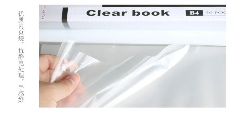 B4 Plastic Budget Binder File Folders Documents Booklet Leaflet 40/60 Pages Office Student Supplies Desk Organizer