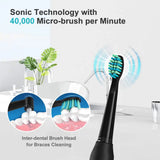 Fairywill Electric Sonic Toothbrush FW-D7 USB Charge Rechargeable Adult Waterproof Electronic Tooth Brushes Replacement Heads 8