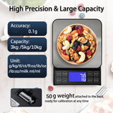 Digital Kitchen Scale 0.1g High Precision 3kg/5kg/10kg Home Waterproof Stainless Steel Electronic Balance Food Weighing Scale