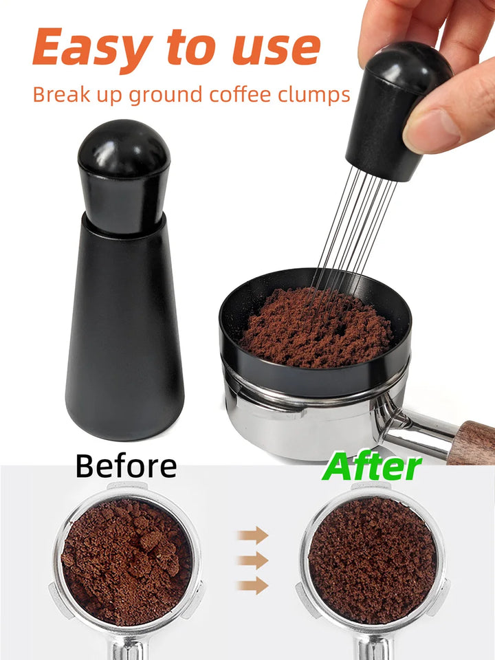 Espresso Coffee Stirrer WDT Distribution Tool Stainless Steel Needles Coffee Powder Distributor Dosing Ring Barista Accessories
