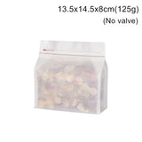 StoBag 50pcs White Cotton Paper Coffee Beans Packaging Bag with/No Valve Sealed for Powder Nuts Storage Stand Up Reusable Pouch