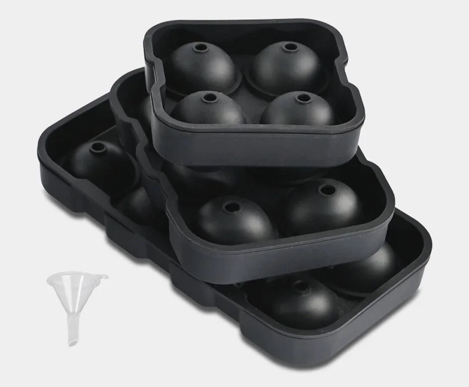 Ice Cube Tray Silicone Ice Ball Freezer Mold Square Ice Cube Maker with Lid 4/6/8 Grids for Whiskey Cocktail Coffee Accessories