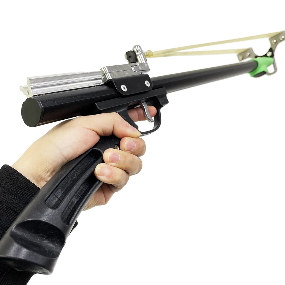 Powerful Metal Slingshot, Outdoor Hunting Catapult, Jungle Field Precision Slingshot, Stainless Steel Trigger Auto Fire Slingsho