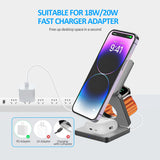 3 In 1 Foldable Magnetic Wireless Charger Stand For iPhone 16 15 14 13 Pro/Max/Plus AirPods 3/2 Station Dock Fast Charger Holder