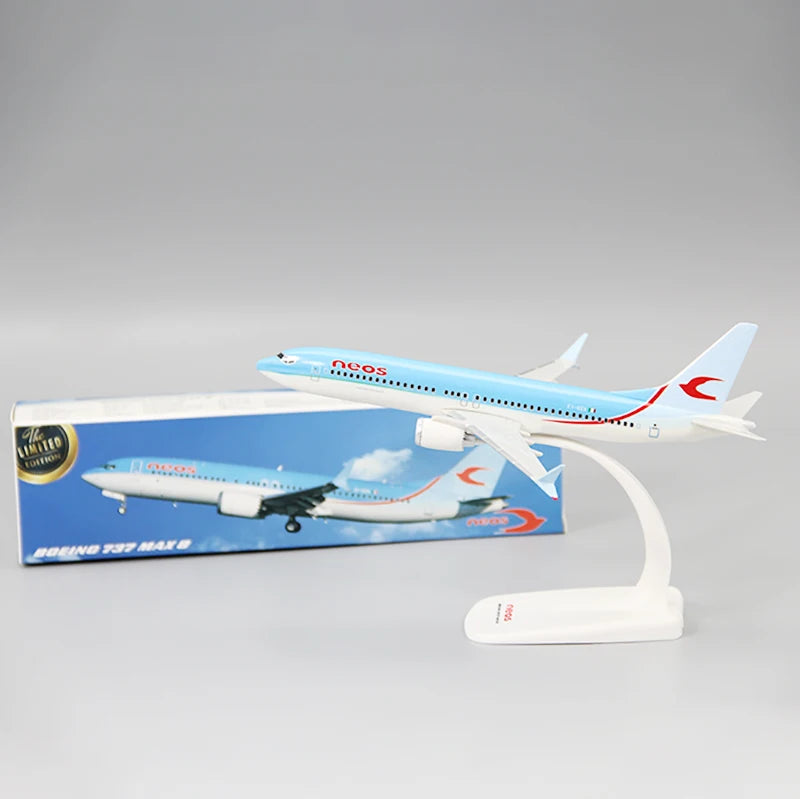 1:200 Scale B737 MAX8 neos Airlines ABS Plastic Airplane Aircraft Plane Model Toy Assembly Resin for Collection