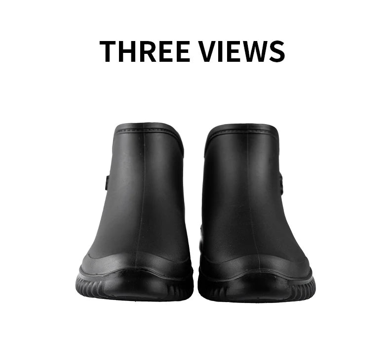 Couples Short Rain Shoes Fashion Light Waterproof Shoes Non-Slip Sports Korean Rain Boots