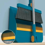 Foldable Broom and Dustpan Set, Compact Wall Mountable with Extra Stiff Bristles for Easy Storage & Cleaning