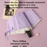 Women's Umbrella Lace Fashion Folding Umbrella Sunshade Umbrella Wind and Rain Resistance Travel Foldable Portable Student Gift