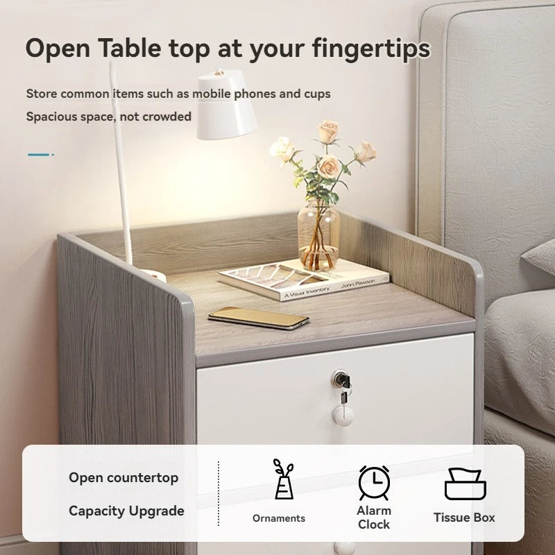 Firm Household Goods Bedside Table Modern Minimalist Bedroom Small Storage Rack Mini Storage Cabinet Bedside Storage Cabinet