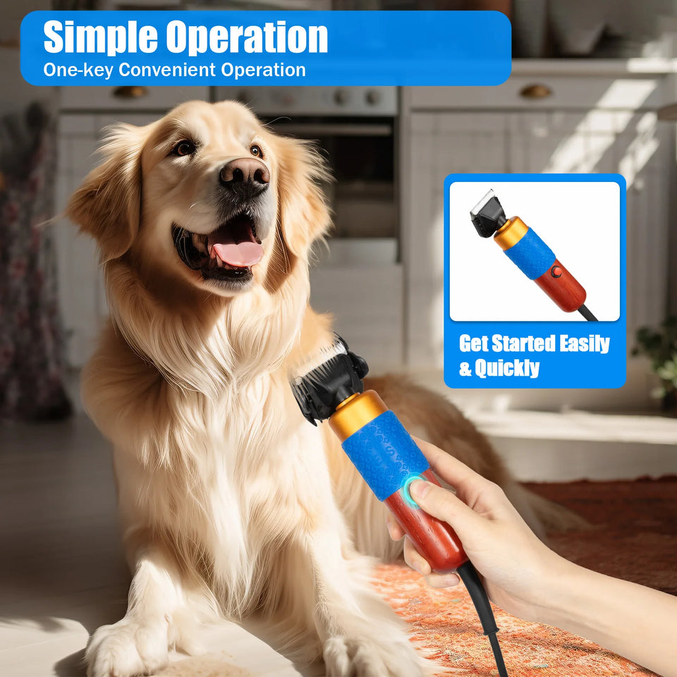 36W Professional Dog Clipper Cat Hair Trimmer Pet Grooming Kit Adjustable Clipper Comb & Detachable Blades Trimmer