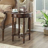Solid Wood Sofa Side Table American Living Room round Desk European-Style Coffee Surface Casual Telephone Shelf for Entryway