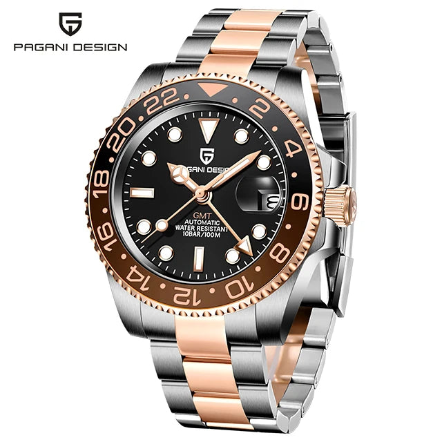 2025 PAGANI DESIGN New PD-1662 V5 Men Mechanical Watches Luxury Ceramic Bezel Automatic Watch 100M Waterproof GMT Watch for Men