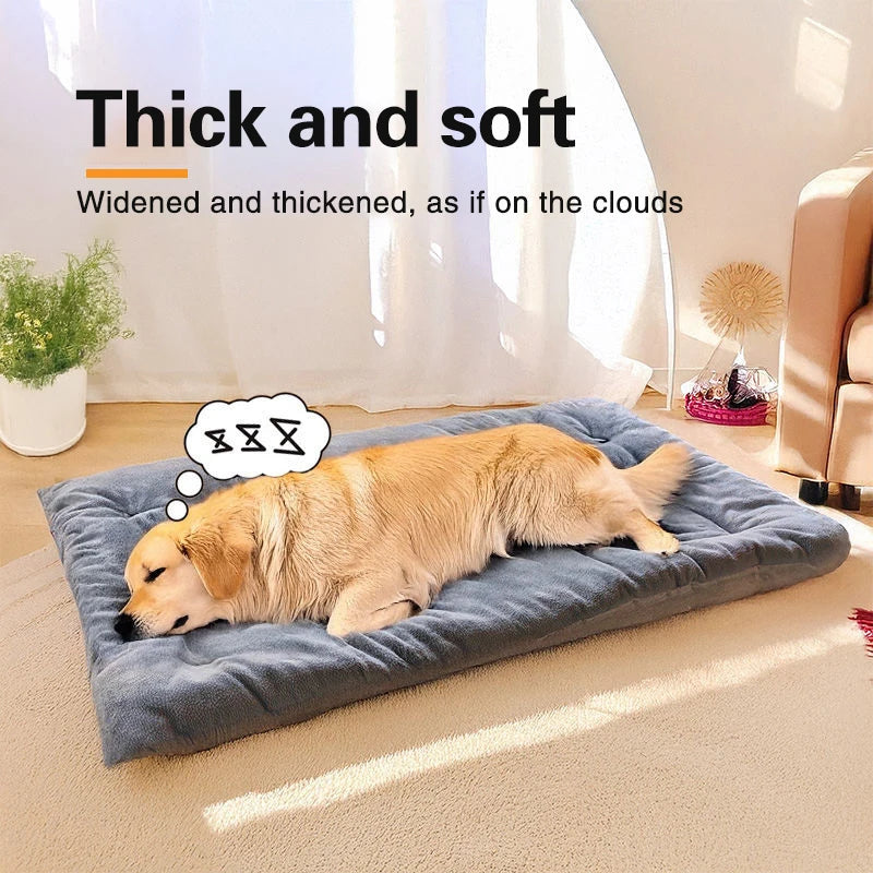 2025 New Extra Large Plush Dog Bed Sofa Thickened Super Soft Polyester Pet Mat Dog Crate Mat Bed For Small Medium Large Dog Bed