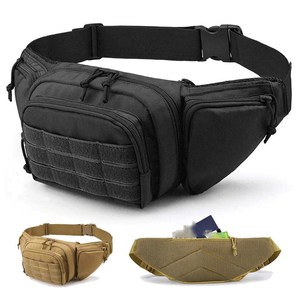 Men Waist Fanny Pack Belt Bag Outdoor Sports Camping Military Travel Hiking Climb Mountaineering Male Tool Sling Hip Bum Bags