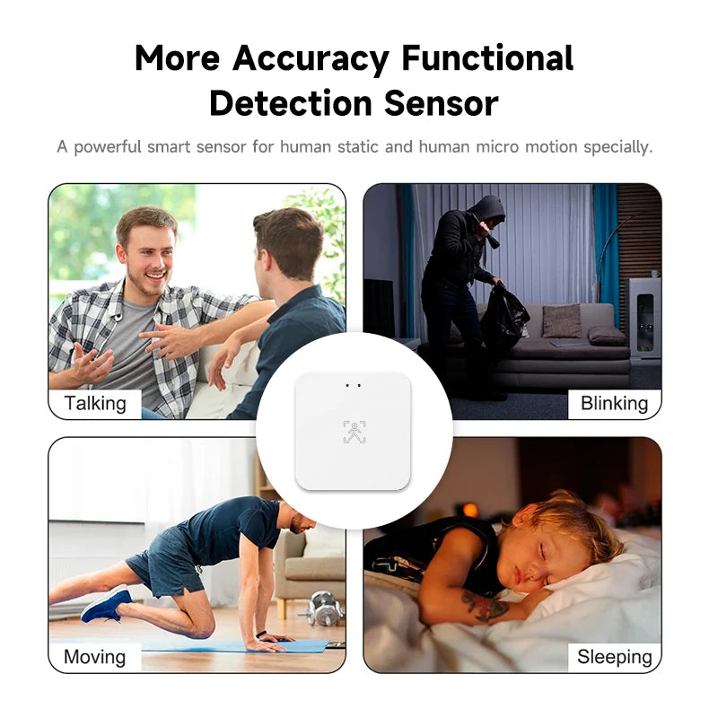 Tuya Wifi Presence Sensor 24Ghz Tuya zigbee motion sensor ZigBee Devices Presence Detector APP Smart Home Security Protector