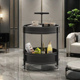 2025 New Light Luxury Sofa Side Table Movable Hotel Room Saddle Leather Trolley Home Bedroom Storage Bedside Small Coffee Table