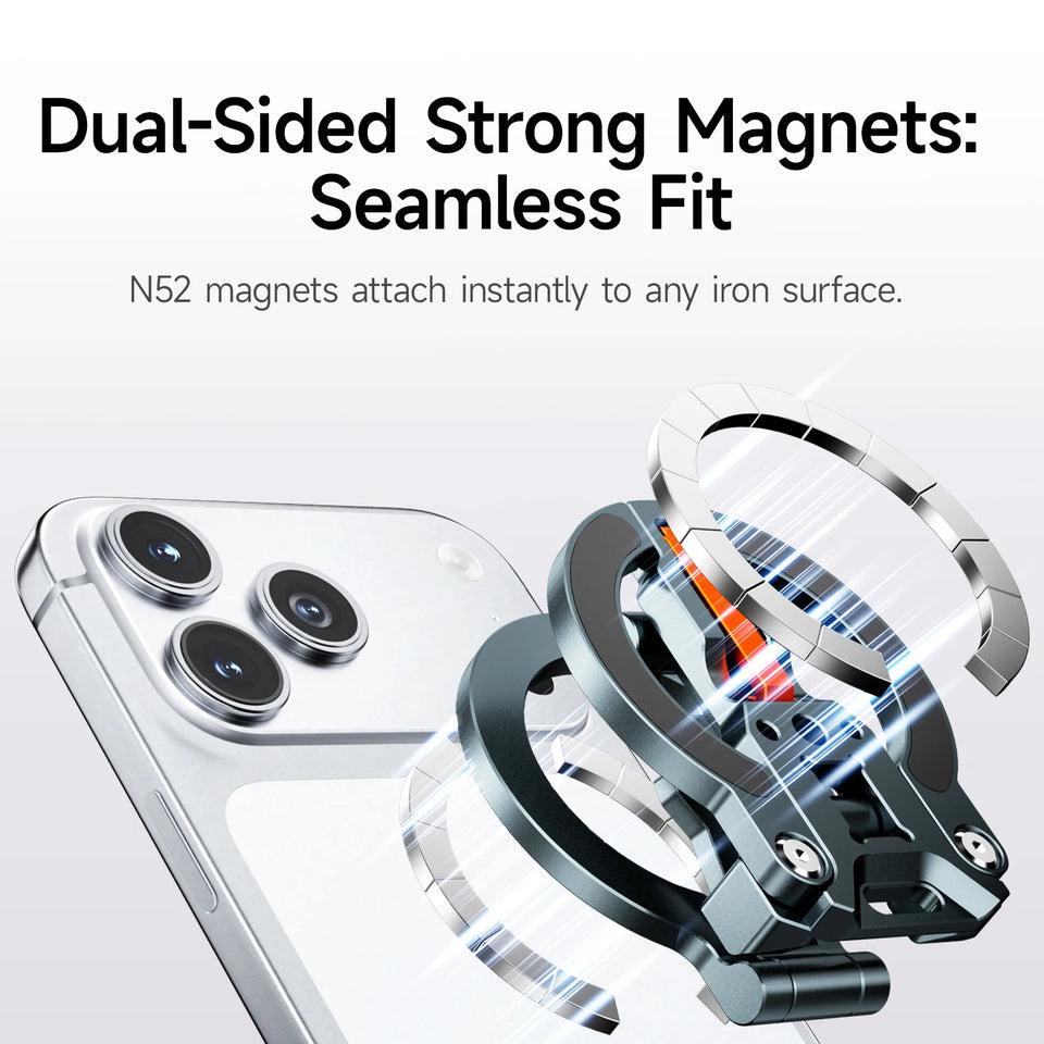 XILETU COBONE Dual-sided Magnetic Phone Stand|Slim Foldable Magsafe 1/4" Mount for iPhone 17-13 Vlog Travel Selfie Live Tripod