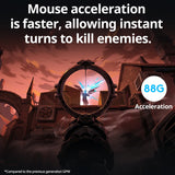 Logitech G PRO X SUPERLIGHT 2c wireless gaming mouse, 51g, HERO 2 sensor supports up to 44000DPI and 888IPS, 8KHz