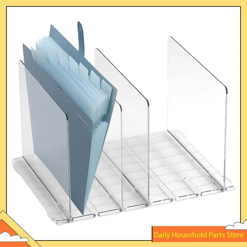 Acrylic Desktop File Sorter Organizer, 4 Compartments Mail Organizers For Desk, For Desktop, Shelf, Office,Organizer HOT!