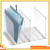 Acrylic Desktop File Sorter Organizer, 4 Compartments Mail Organizers For Desk, For Desktop, Shelf, Office,Organizer HOT!