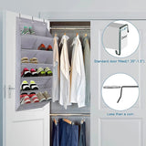 Multi-pockets Wall Storage Bag Large Over Door Hanging Shoe Organiser Behind Doors with 4 Metal Hooks Shoes Rack Storage Bags
