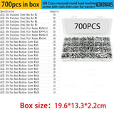 Stainless Steel Metric Screw and Nut Hex Assortment Tool Kit, M2 M2.5 M3 M4 M5 Sizes Fasteners Hardware Bolt Sets 320/700Pcs