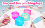 Ice Cube Shaped Fidget Toy Square Stress Relief Ball Squishy Squeeze Toys for Anxiety ADHD Stress Relief Sensory Toys for Adults