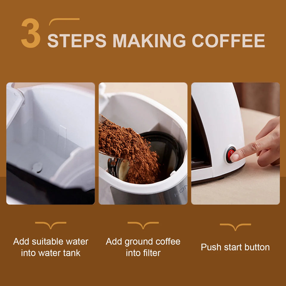 Household small office tea brewing machine Portable Coffee Maker Automatic drip coffee machine