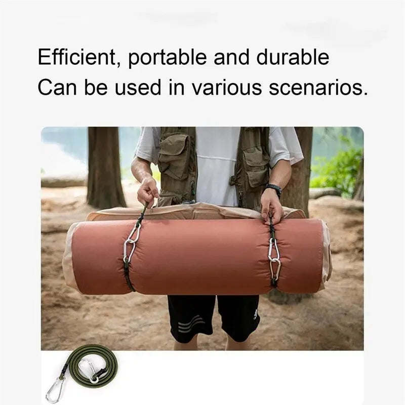 Outdoor Heavy Duty Bungee Cord Elastic Tie Strap String Carabiner Hooks Kayak Cycling Luggage Packing Ropes Camping Accessories