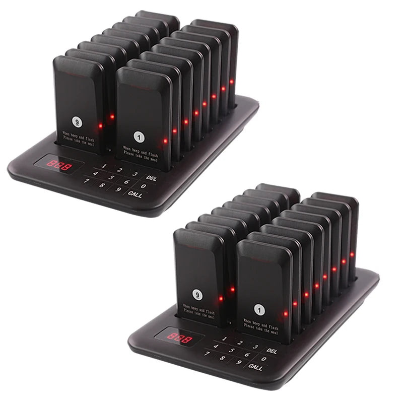 Factory Price Restaurant Pager System Wireless Queue Calling System 16 Buzzers Beepers for Coffee Dessert Shop Food Truck
