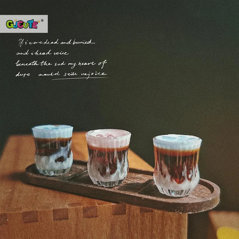 Cute Dollhouse Coffee Cup Miniature Latte Coffee Beverage Cafe Drink Model Doll House Accessories Kids Play House Toys