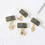 Coffee Maker Enamel Brooch Coffee Bean Grinder Coffee Kettle Cup Bag Barista Badge Punk Lapel Coffee Collection Pin Jewelry Gift