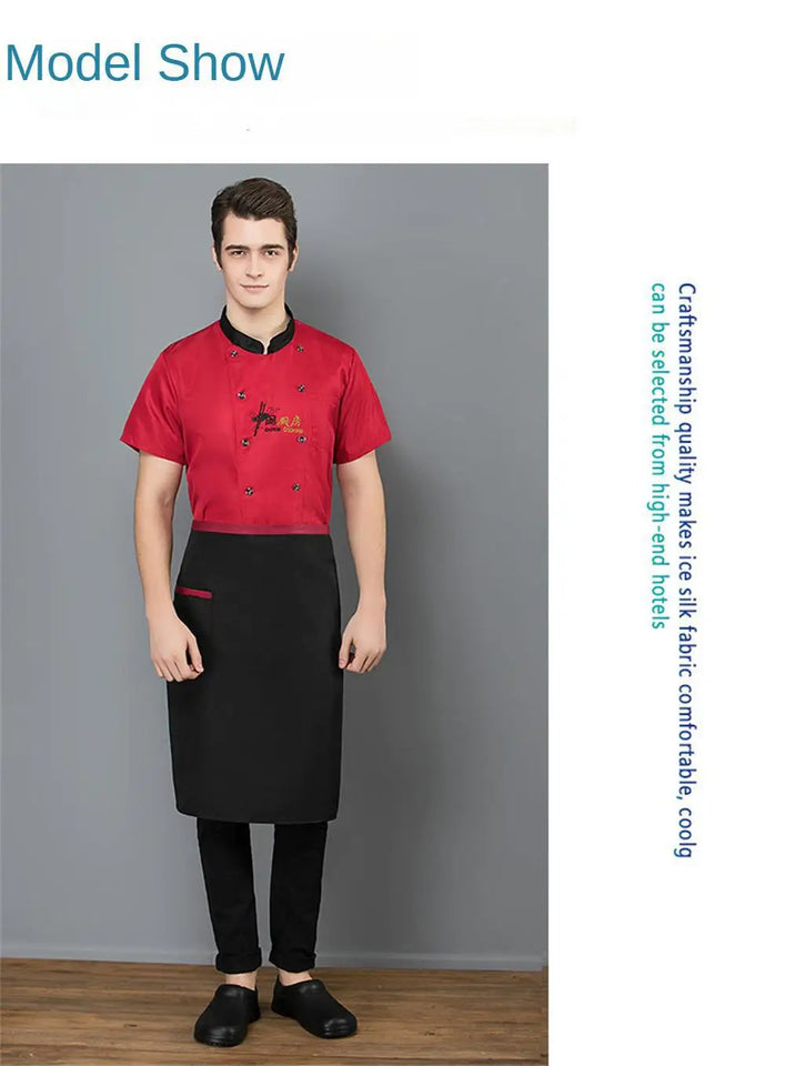 Chef Apron Special Kitchen Mens Hotel Restaurant Restaurant Back Kitchen Half-length Short Apron Household Cleaning