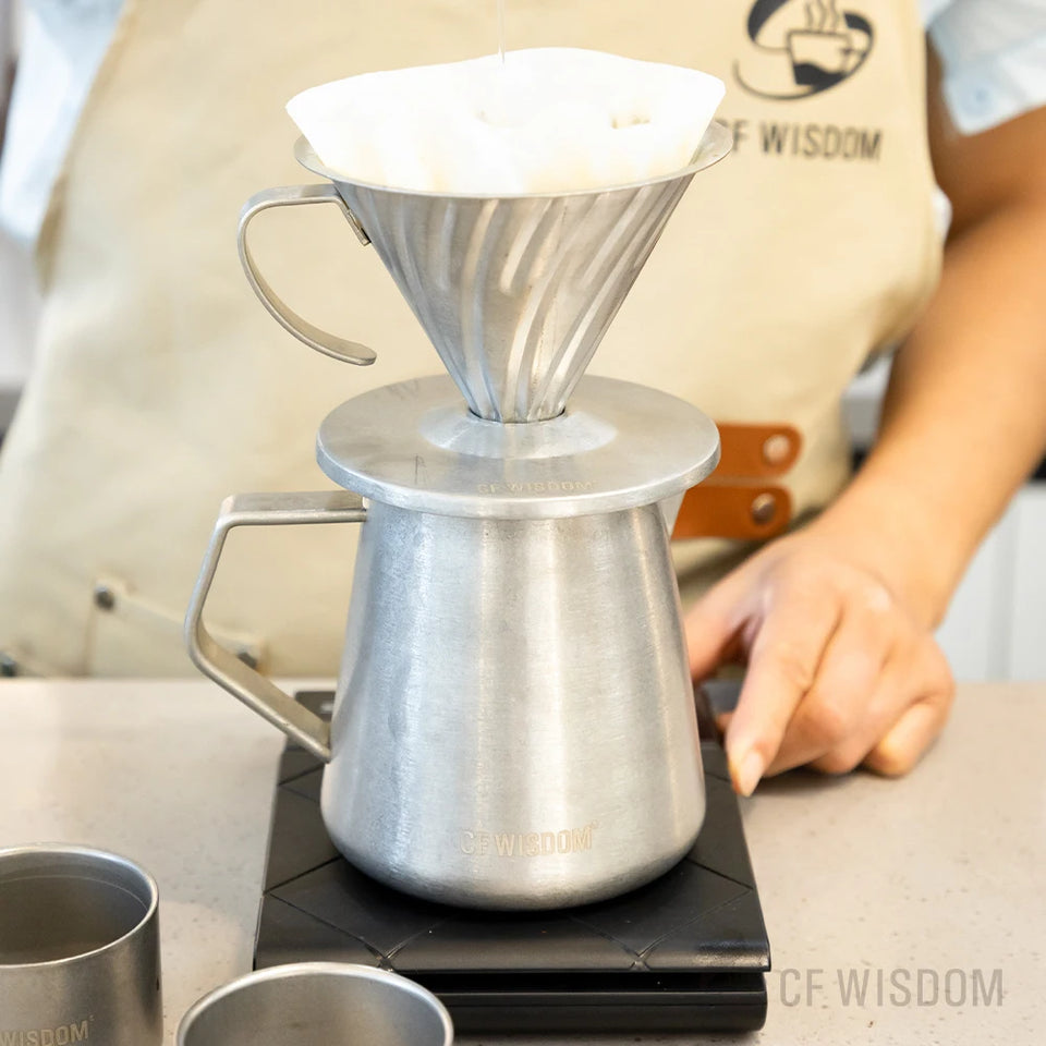 CF Wisdom Retro Style Sharing Pot，Coffee Sharing Pot, Hand Coffee Sharing Pot, Drip Coffee Pot, Home Coffee Utensils
