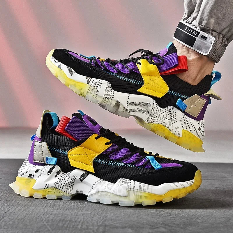 Customizable New Fashion Retro Sneakers Men Mesh Running Shoes for Mens Comfortable Chunky Dad Shoes Breathable Sports Shoes
