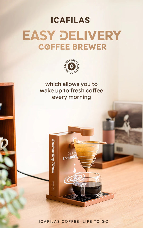 Foldable Portable Coffee Machine American Drip Pour Coffee Maker Travel Electric Automatic Brew Coffee Tea Home Office Appliance