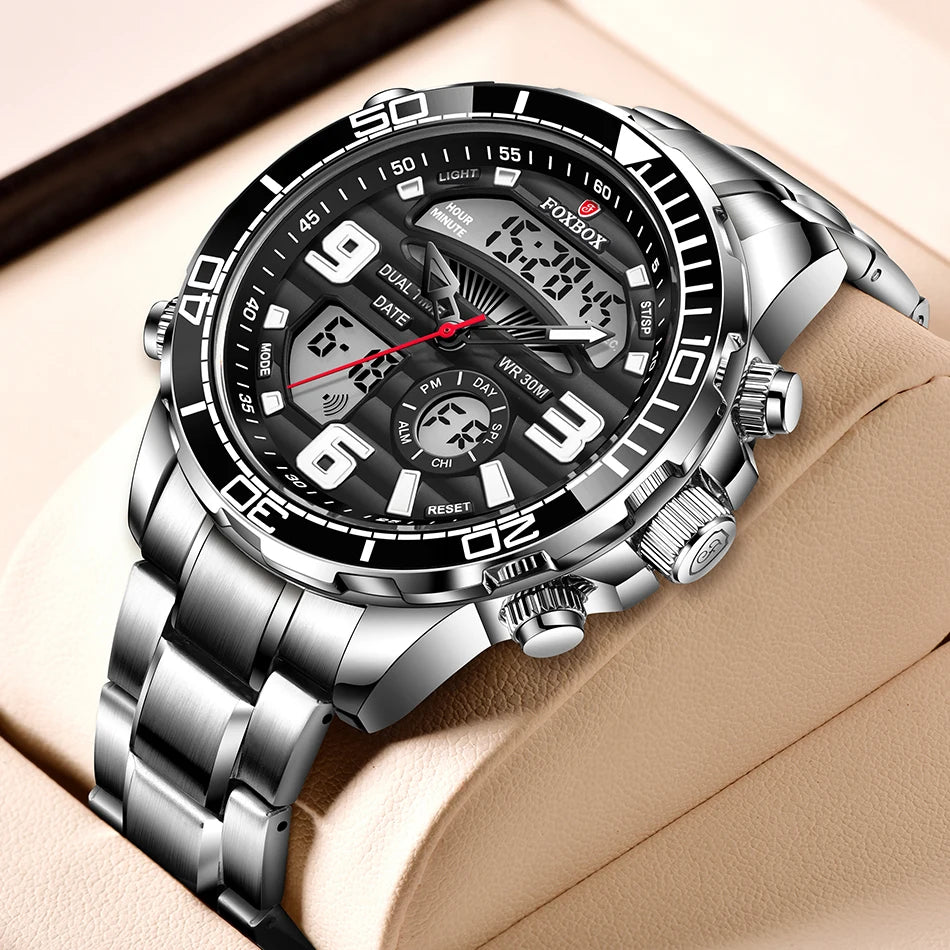New LIGE Fashion Military Watches for Men Luxury Original Sports Chronograph Watch Waterproof Quartz WristWatch Clock Gift