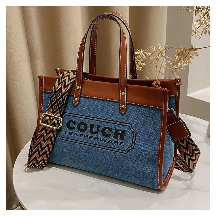 Canvas handbags women's 2023 new fashion all-match tote bag style large capacity shoulder messenger bag for woman