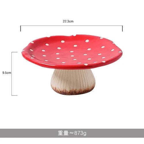 Creative Cute Mushroom Ceramic Coffee Cupcake Plate Kettle Tableware Home Cartoon Mushroom Tea Set Mug Plate Kitchen Utensils