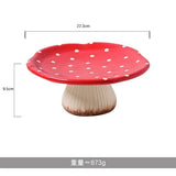 Creative Cute Mushroom Ceramic Coffee Cupcake Plate Kettle Tableware Home Cartoon Mushroom Tea Set Mug Plate Kitchen Utensils