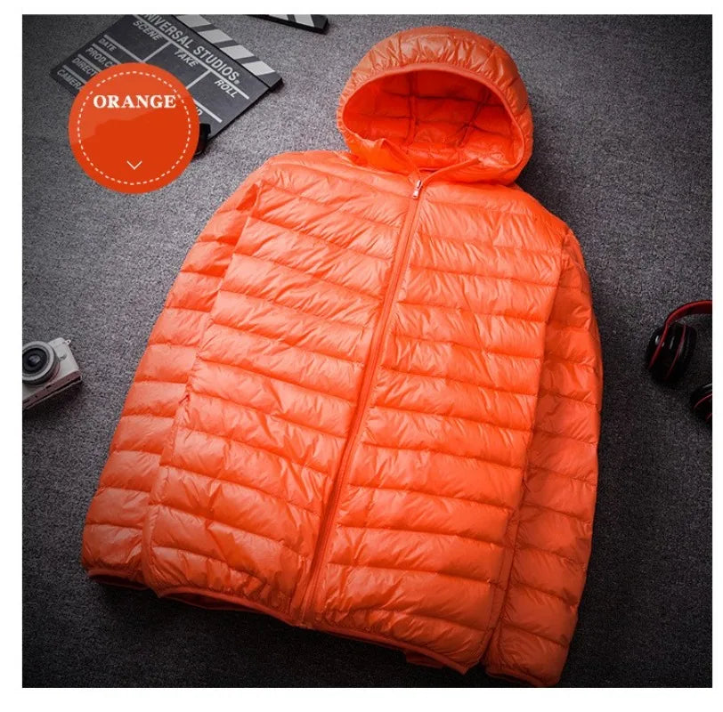 2023 New Arrivals Men's Fashion Hooded Puffer Jackets Autumn Winter Keep Warm White Duck Down Casual Men Down Coat